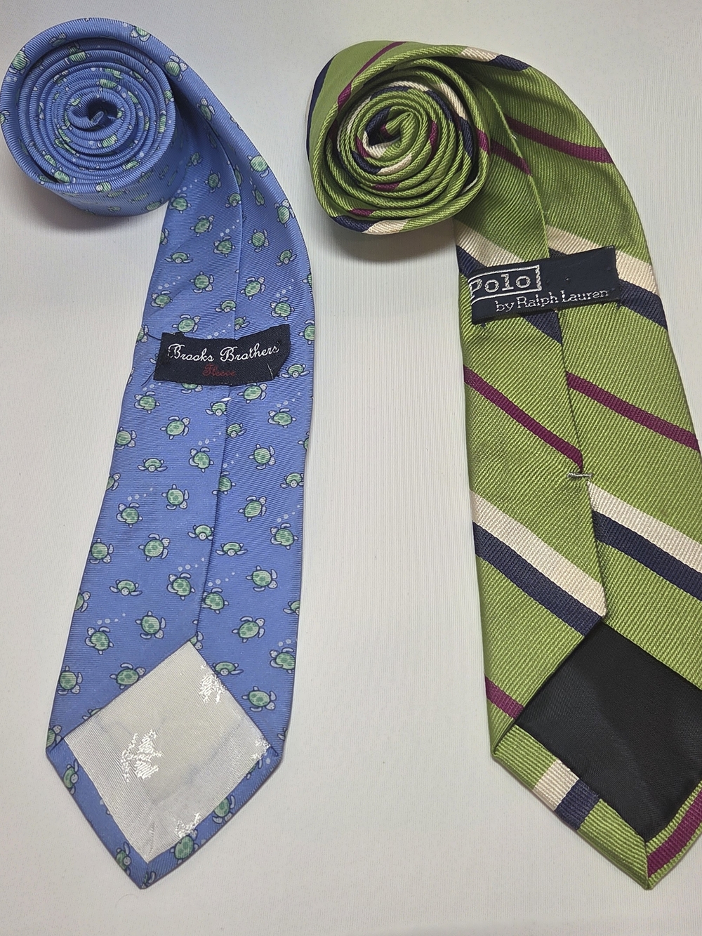 Kids Tie Lot Of 2: Polo by Ralph Lauren And Brooks Brothers 100% Silk Ties